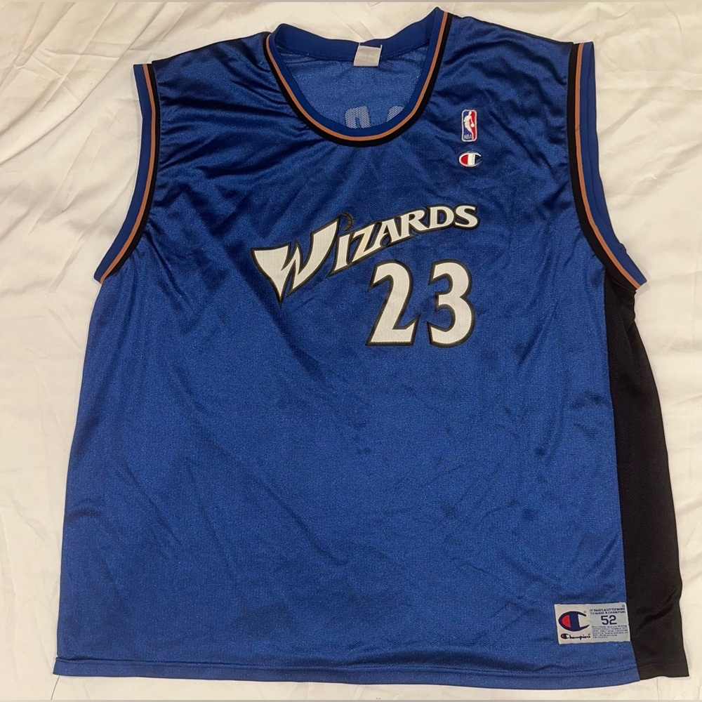 MICHAEL JORDAN WIZARDS #23 NBA CHAMPION Blue Jersey Sz.XXL